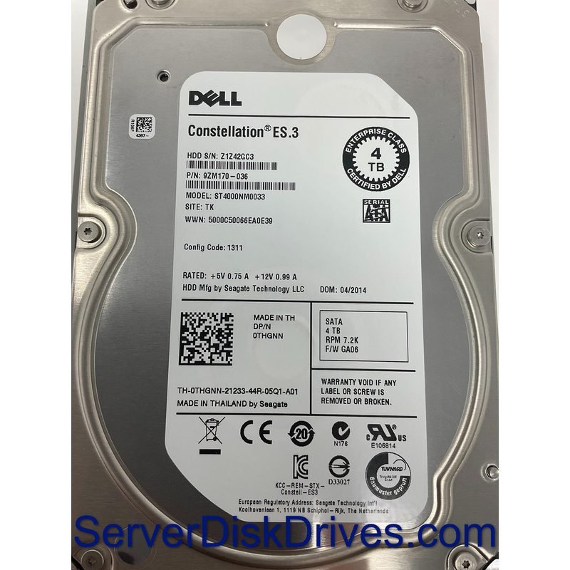 0THGNN Dell 4TB SATA 6Gb/s 3.5" Hard Drive - 7200 RPM
