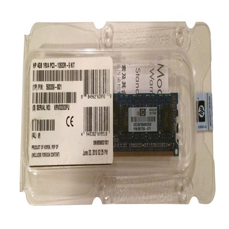 593339-B21 HP 4GB 1333 MHz PC3-10600 CL9 DDR3 Memory