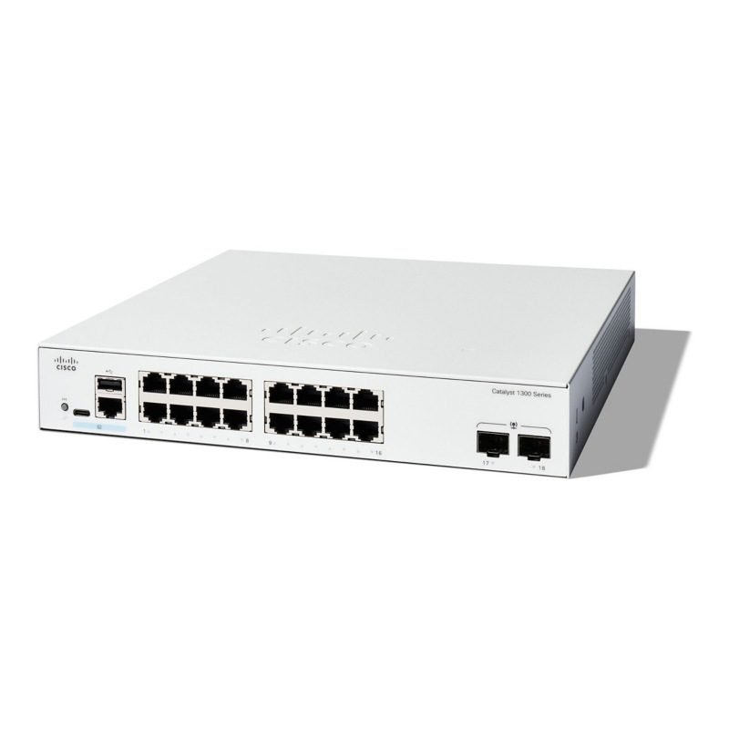 C1300-16T-2G Cisco Catalyst 1300-16T-2G - Managed Rack-Mountable Switch with 16 Ports