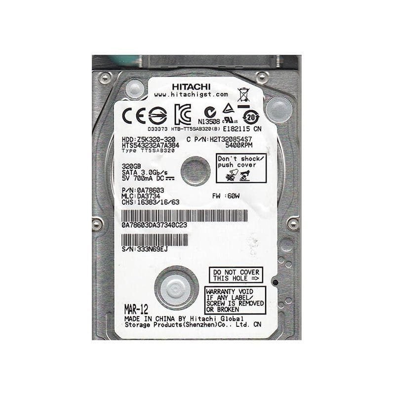 HTS543232A7A384 Hitachi Travelstar 320GB SATA II HDD
