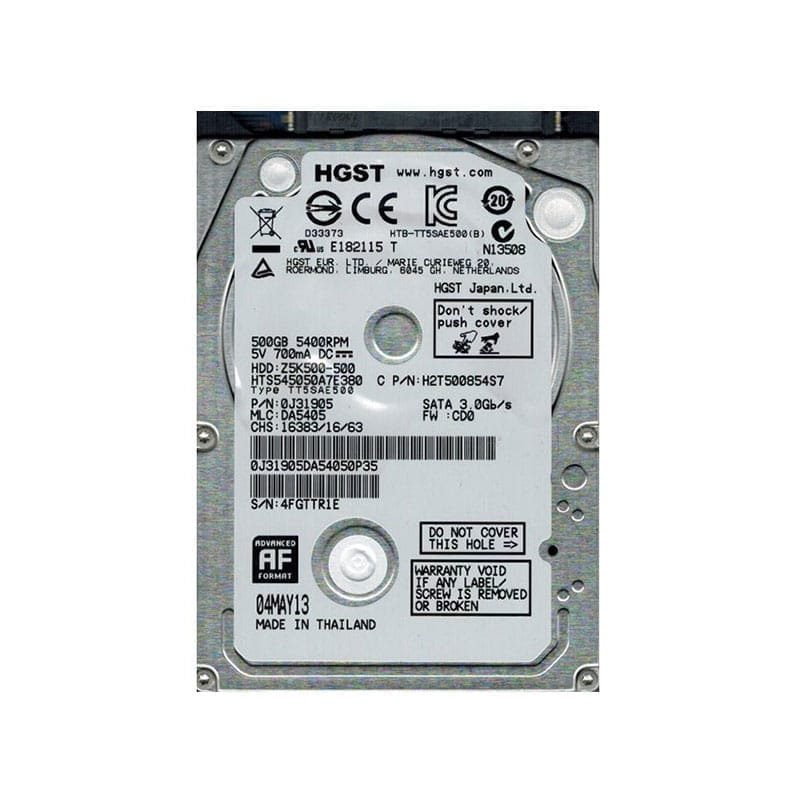 HTS545050A7E380 Hitachi Travelstar 500GB 5.4K RPM Internal Hard Drive