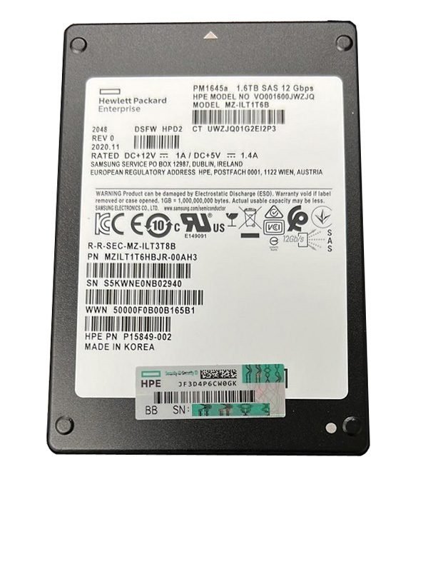 MZ-ILT1T6B Samsung PM1645a 1.6 TB SAS SSD - HPE OEM