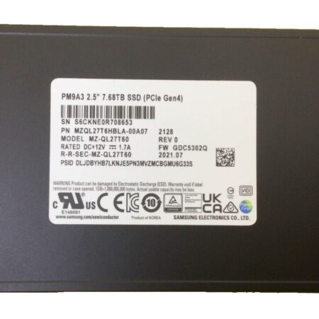 MZ-QL27T60 Samsung PM9A3 7.68TB U.2 NVMe Datacenter SSD