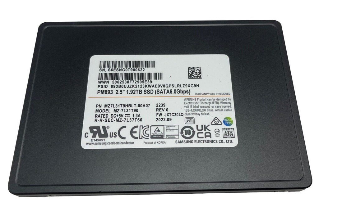 MZ7L31T9HBLTAD3 Samsung PM893 1.92TB SSD - SATA 6Gb/s - DELL OEM