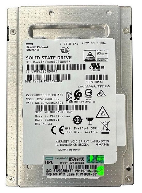 SDFGE85CAB01 Kioxia RM5 1.92 TB SAS Read Intensive SSD - OEM