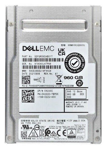 SDFGR56DAB01T Kioxia RM6 960GB SAS Mixed Use SSD - DELL OEM