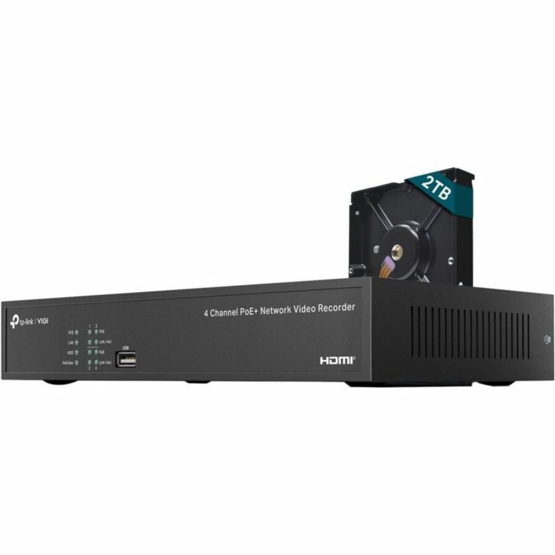 VIGI NVR1004H-4P-2TB TP-Link VIGI 4-Channel PoE+ NVR with 2 TB HDD